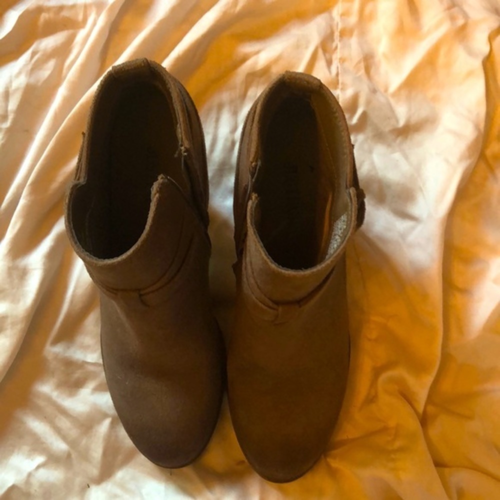 Freda Booties Excellent Condition, Suede-like Uppers; 2.75 Inch Heels Size 9M